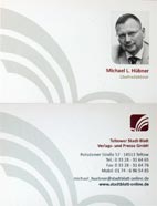 Visitenkarte des Chefredakteurs des Teltower Stadtblatt Verlages, Michael L. HÃ¼bner