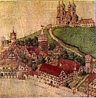 Die Marienkirche vom Turm der Gotthardt-Kirche aus gesehen, gemalt von Bürgermeister Simon Rother